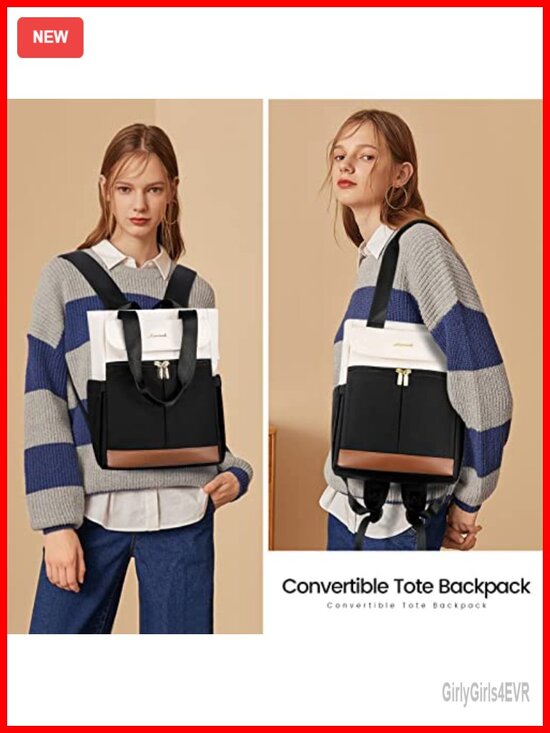 Convertible Mini Backpack Purse Tote, 2-Piece Set with Clutch, Water-Resistant main image 4